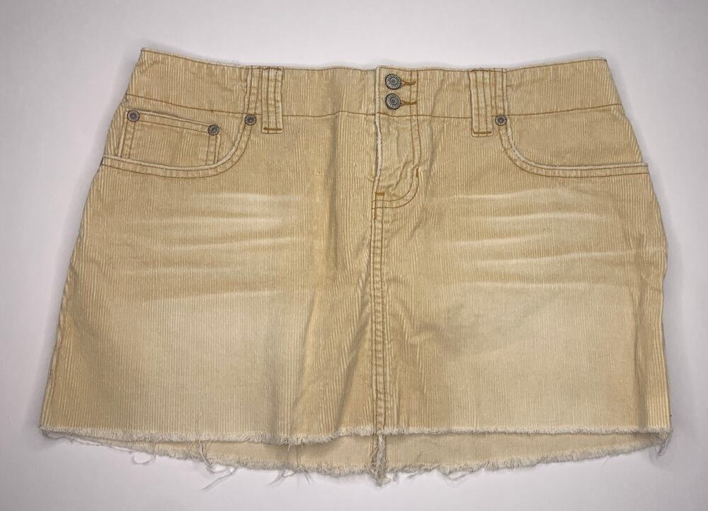 vintage Y2k Abercrombie & Fitch mini skirt tan corduroy size 4 mallcore